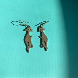 Cat Shaped silver Earrings
